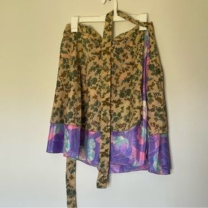 New: Earthbound - Handmade Reversible & Recycled Silk Wrap Skirt - One Size
